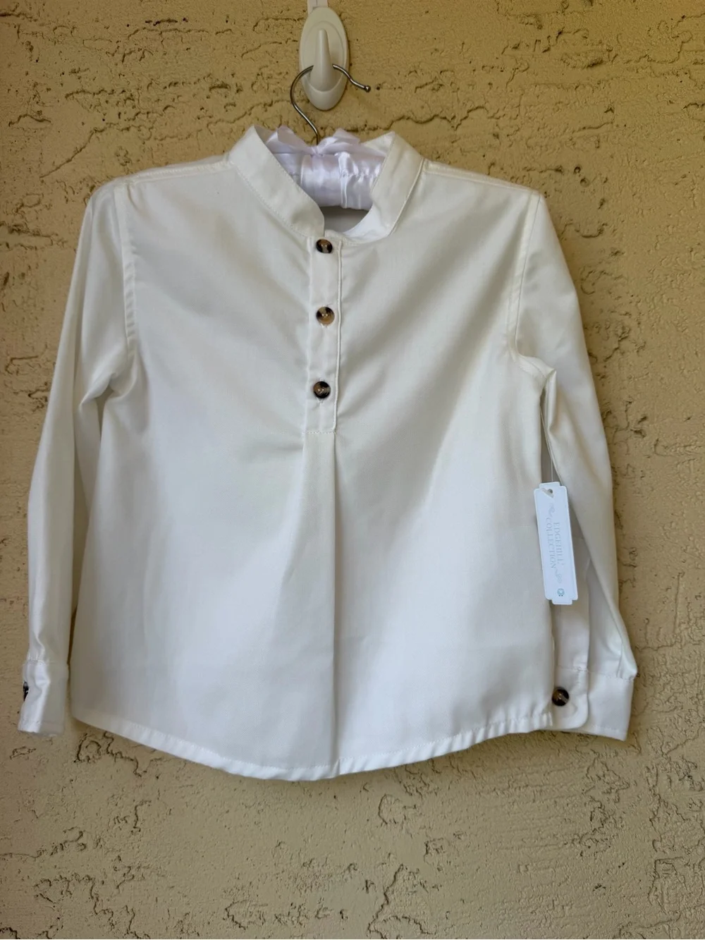 Edgehill Collection Boys White Long Sleeve Shirt and Olive Pants Set NWT